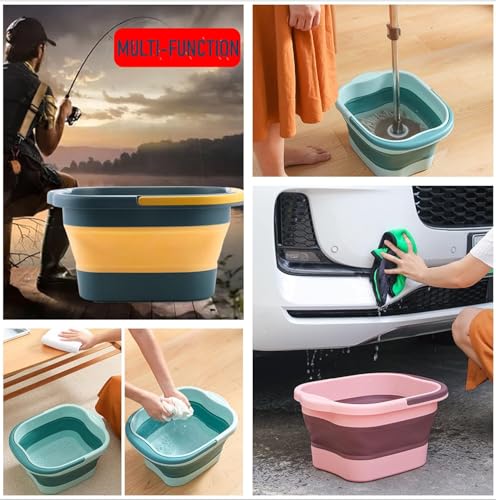 Spa plegable para pies 15L con asa plástico verde miniatura 6