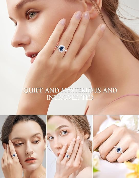 Moissanite Rings for Women D Color VVS1 Oval Moissanite Engagement Ring S925 Sterling Silver Plated With 18K White Gold Promise Wedding Rings for Women3