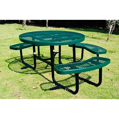 LifeYard Outdoor ADA Picnic Table, Expanded Metal, Wheelchair Accessible (Green, 46 Round) Cover