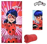 Secado 2 veces más rápido LADY BUG MIRACULOUS Toalla de playa, toalla de playa microfibra – 70 x 140 cm – Ladybug – Miraculous – Ladybug
