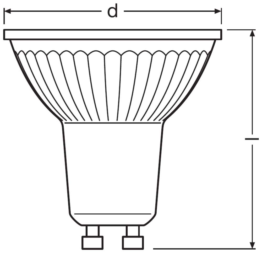 Osram Led Pack De 6 Bombillas LED Reflector GU5.3 5W (equivalente A 35W) - Luz Cálida 2700K, 350 Lúmenes, Para Interior Y Exterior Gu5.3 Led