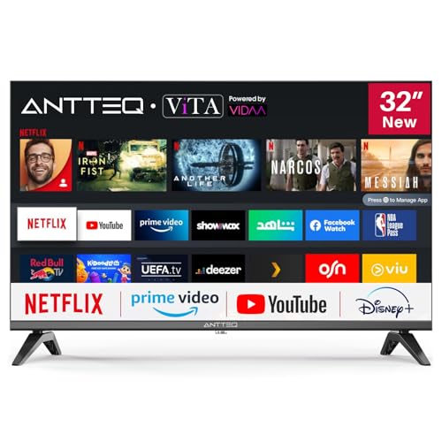 Antteq ViTA Smart TV 32 Pollici(81cm) Televisore,Vidaa App Store, DAZN/Youtube/Netflix/Prime...