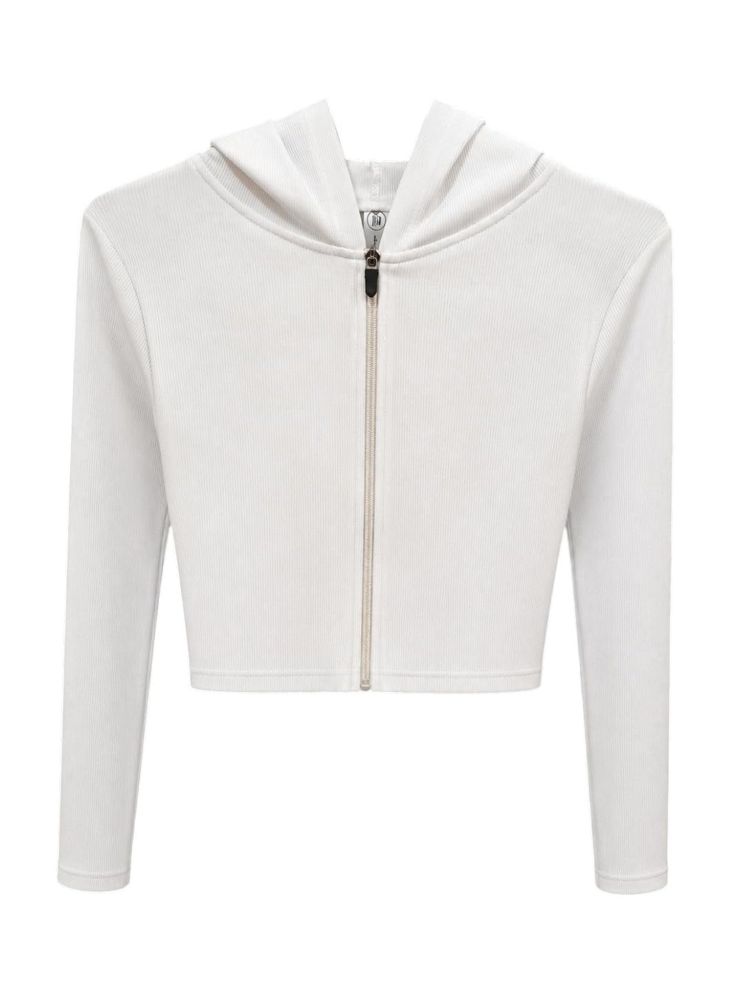 Rabboni Women's Ribbed Crop Hoodie Sweatshirt with Front Zip Closure | Full Sleeve Stretch Knit Crop Top | Slim Fit Casual Hoodie for Gym, Yoga, Travel & Everyday Wear.-picture-39