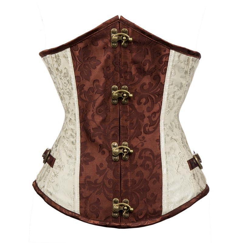 fizzoqi Women's Gothic Retro Palace Corset | Horn Buckle Waist Belt Vest | Steel Boned Shaping Corset-picture-41