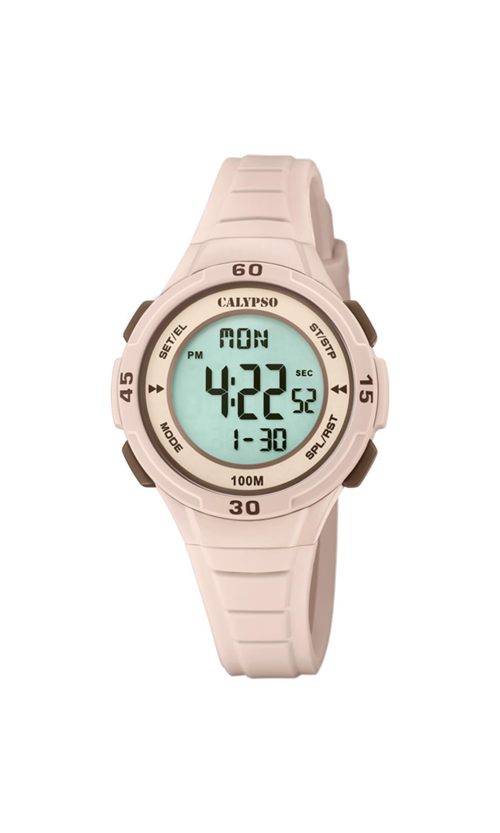 CALYPSO Reloj Digital Infantil Niño y Niña de Caucho Marrón | Reloj Deportivo, Cristal de Alta Resistencia, Resistente al Agua 10 ATM K5830/3