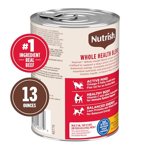 Nutrish Real Beef & Pumpkin Recipe Whole Health Blend Premium Paté Wet Dog Food, 13 oz. Can, Packaging May Vary (Rachael Ray) - image 3