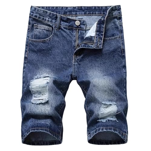 Short en jean homme coupe ajustée look usé denim authentique 100% coton
