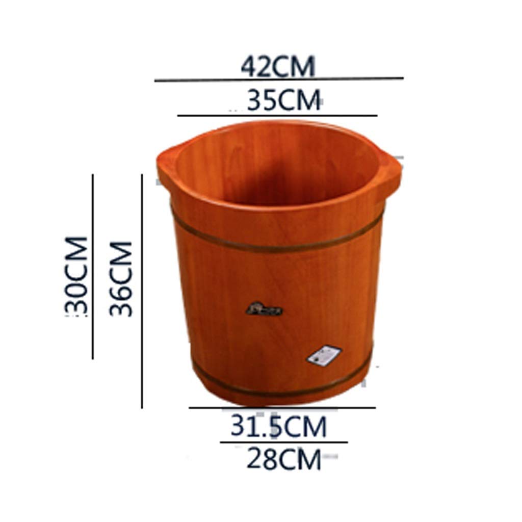 Secchio per pediluvio in legno Barile per pediluvio Secchio per vasca da bagno in legno con ruota, Vaschetta per pediluvio spessa e robusta in quercia, Barile per pedicure con coperchio Super facile