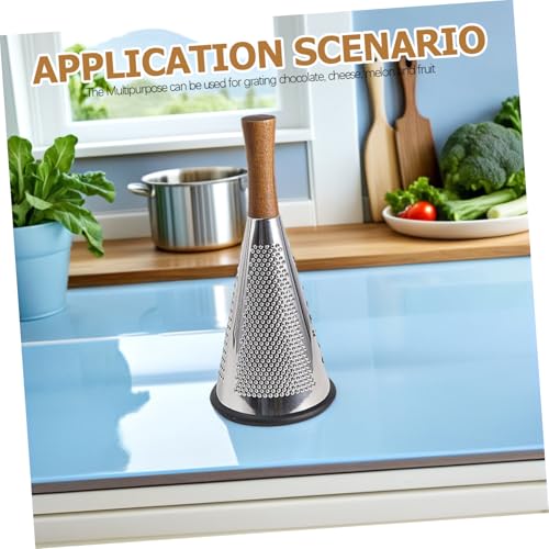 Rallador multifuncional de acero inoxidable con mango de madera miniatura 6