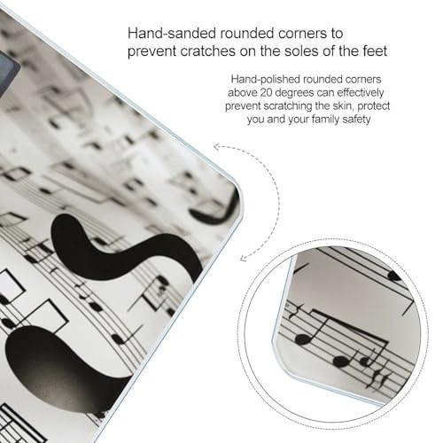 Báscula digital de baño con diseño de notas musicales miniatura 4