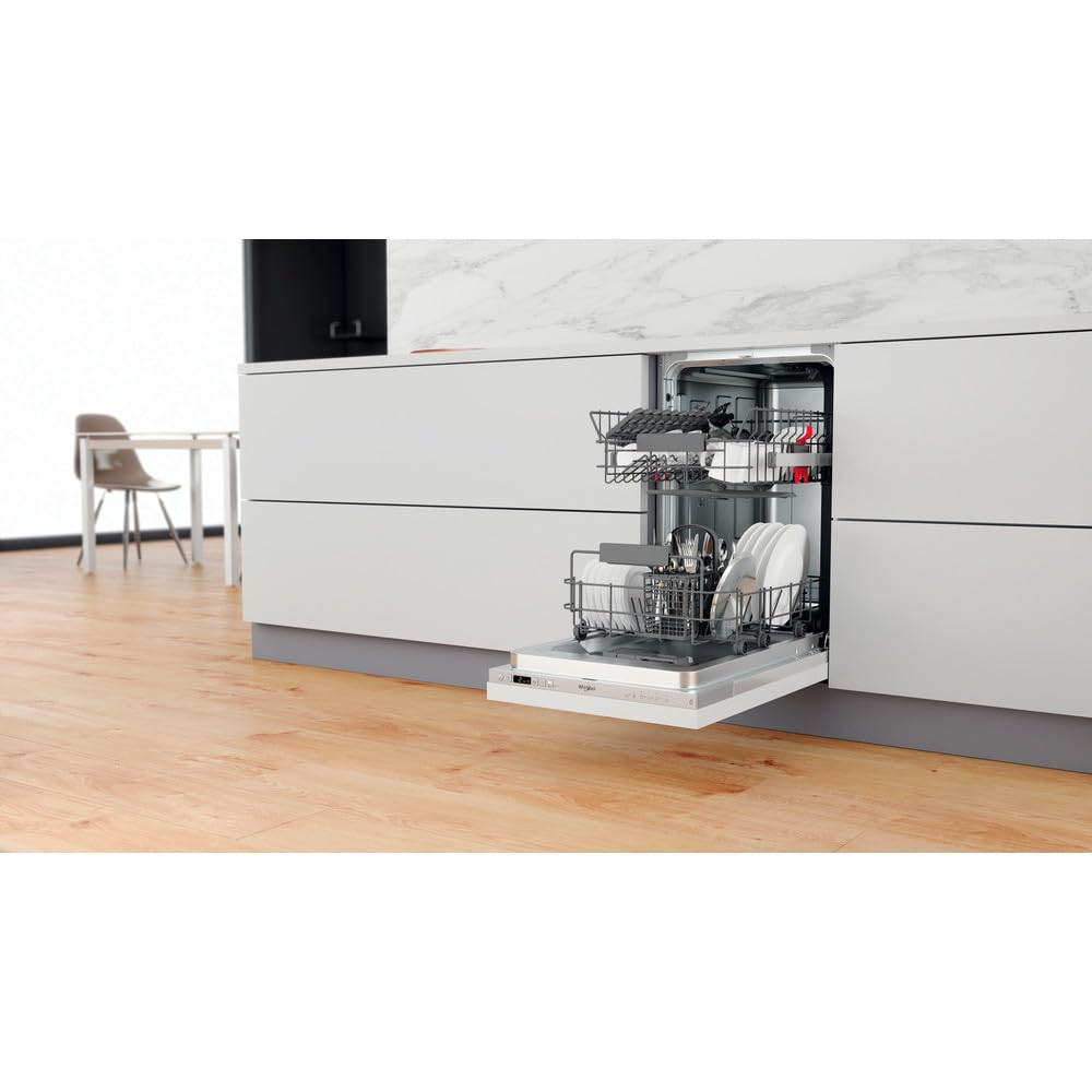 Whirlpool WSIC 3M27 - Lavastoviglie slim da 45 cm, 10 coperti, classe A++, Sesto senso