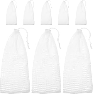 8pcs Bird Feeder Bag with Drawstring Closure, Portable Lightweight | White Hexagonal Mesh Design, Tear-resistant Hanging Style, Suitable for Bird Feeding Use Outdoors