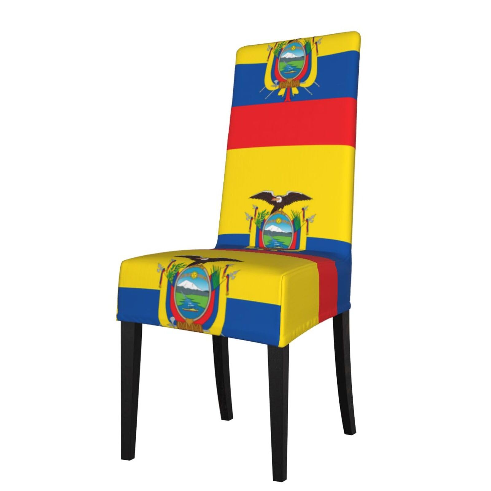 Yyhhaofa Black Flag Of Ecuador Prints Dining Chair Throws – Stretch Slipcovers Revitalize Your Seating With Easy Style & Easy Care