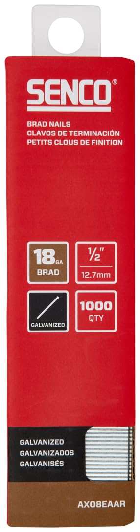 AX08EAAR 1/2" 18 Gauge Brad Nails, Galvanized Finish 1,000 Count Pack