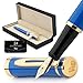 Wordsworth & Black Fountain Pen Set[Imperial Blue]-Medium Nib-Journaling and Calligraphy-Smooth Writing Pens- 6 Free Ink Cartridges & Ink Refill Converter-Luxury Gift-Perfect for Men & Women