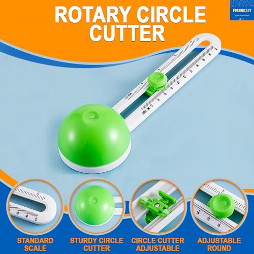 Image of FreshDcart Compass Paper Cutter Trimmer Rotary Cutter Craft Tool with Durable Plastic Body for Art, Craft, Office & Engineering Use (Green, Pack of 1)
