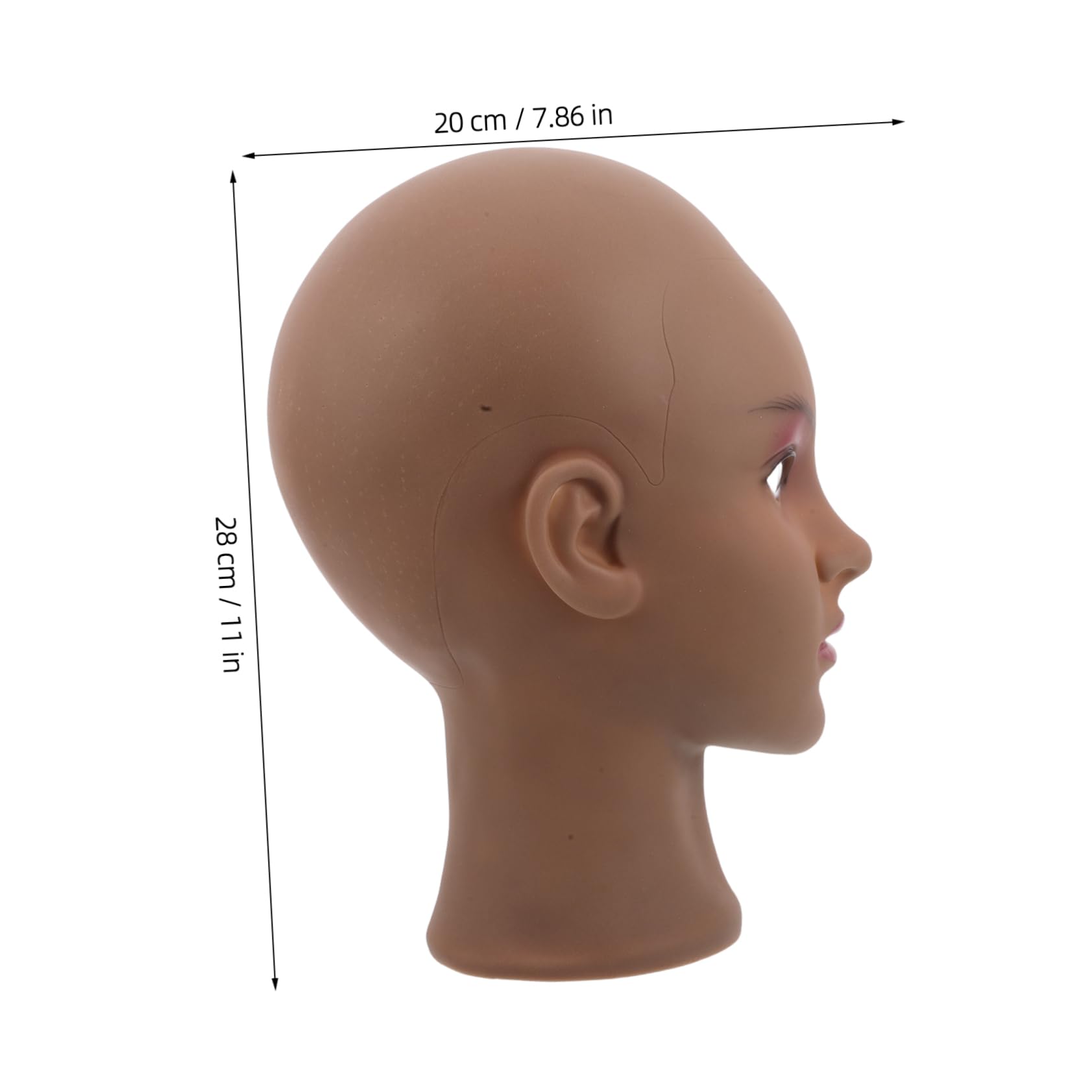 Beavorty High-durability Pvc Mannequin Head for Wig Making Hat Display Hair Dressing Training