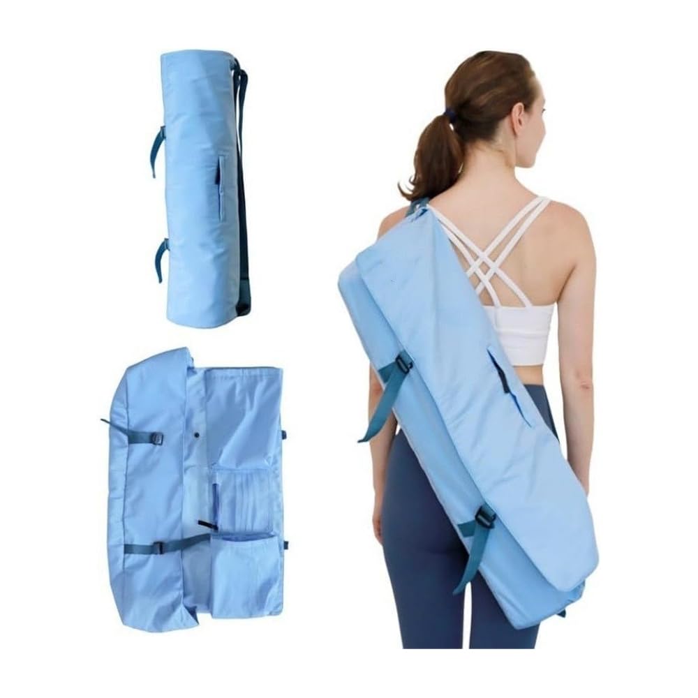Oaygat Yoga Mat Bag with Shoes Bag and Wet Compartment Ladies Pilates Mat Bags with Adjustable Mats Strap Waterproof Oxford Cloth with 2 Cargo Pockets Extra Wide Adjustable Shoulder Strap