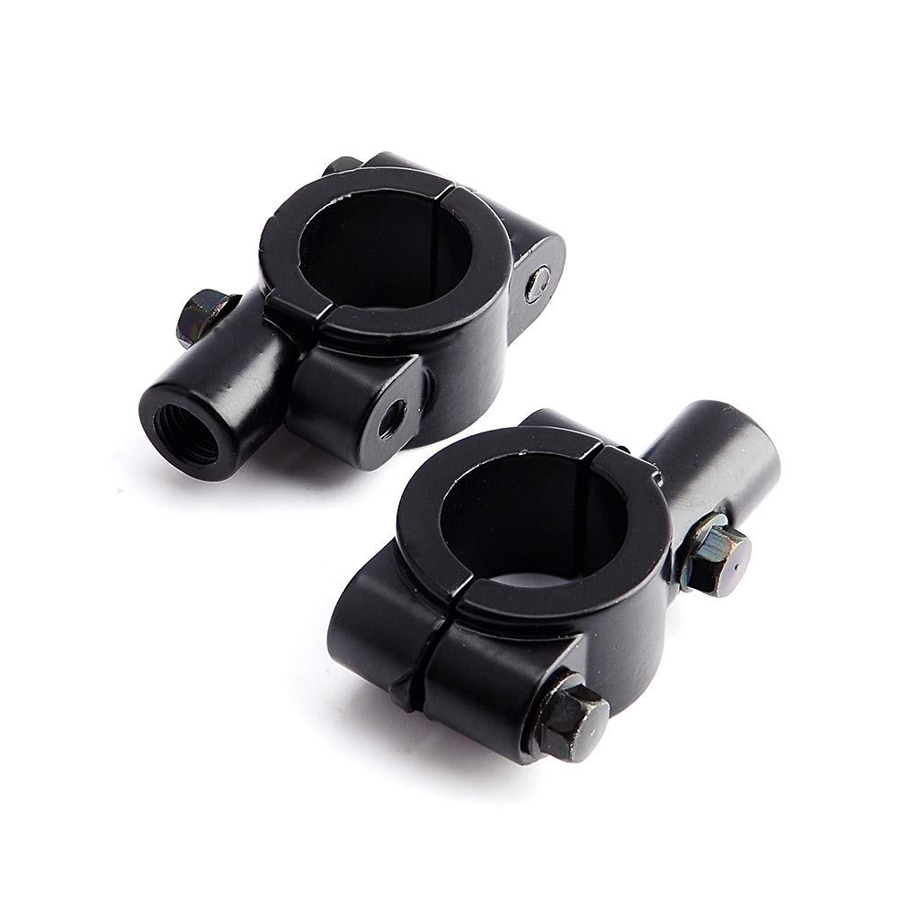 Zacisk montażowy do lusterka motocyklowego, uchwyt z gwintem lustrzanym 10 mm, uniwersalny aluminiowy uchwyt na kierownicę 7/8 cala, 1 para