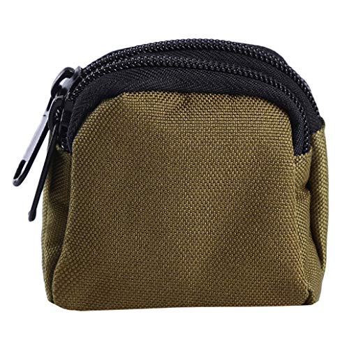 HAOWANG Outdoor Tactical Double-Layer Coin Purse Multifunctional Waterproof Camping Bag for Women Men Green2