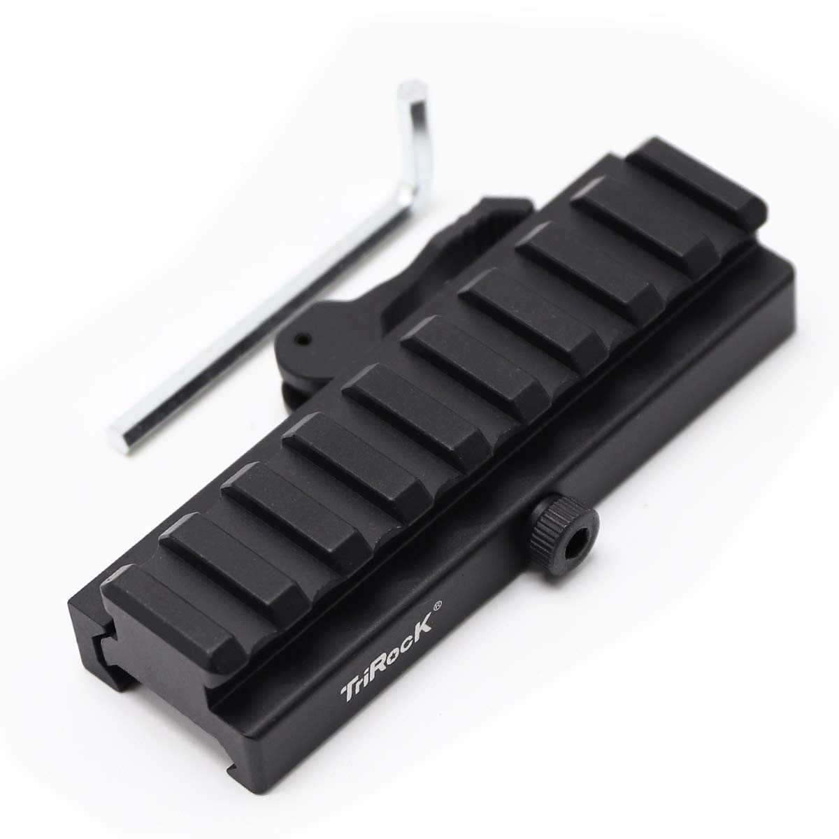 Trirock Rail Surélevé 7 Slots Picatinny – 20 Mm, Démontage Rapide, Aluminium 6061-T6, Noir