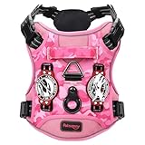 Petnanny No-Pull Tactical Dog Harness - Service Vest for L Breeds w/Reflective Strips, Padded Handle & AirTag Pocket | Escape-Proof Design for Labrador, Golden Retriever, Husky | City Walks & Support