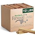 Plow & Hearth 10 LBS Fatwood Fire Starter Sticks Organic Kindling, Easy Ignition Fat Wood, All Natural Firestarters for Fire Pit, Wood Stoves, Fireplaces, Campfires, Bonfires, BBQ