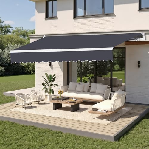 Gelenkarmmarkise Markise, 400x 250cm Terrassenmarkise Terrassenmarkise Versenkbare Markisenabdeckung Sonnenschirm Unterschlupf im Freien Überdachung mit Kurbel (Grau, 400x250cm) Gelenkarmmarkise Markise, 400x 250cm Terrassenmarkise Terrassenmarkise Versenkbare Markisenabdeckung Sonnenschirm Unterschlupf im Freien Überdachung mit Kurbel (Grau, 400x250cm)