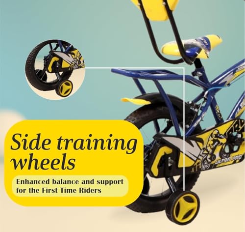 Image of JUNIOR KID 14T PRO Ultra Cycle for Kids | Rigid Bicycle for Kids with Training Wheels |Kid Cycle for 2-5 Years of Children, 8 Inches Navy