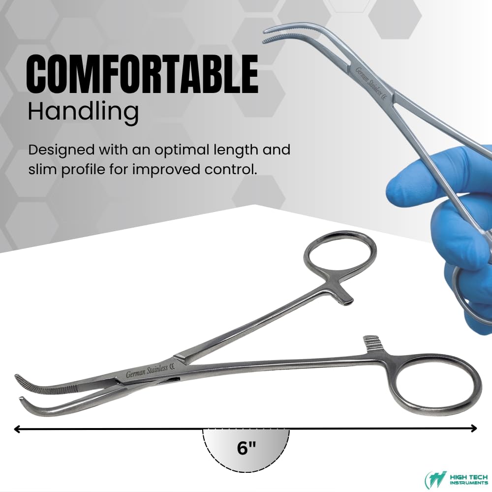 STAINLESS STEEL RIGHT ANGLE MIXTER HEMOSTAT FORCEPS FINE POINT (HTI BRAND) — Amazon image 4