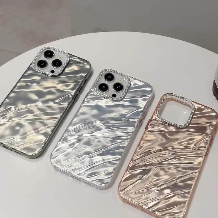 Image of DIZORO Compatible with iPhone 15 Pro Max Case | Marble Glossy Hard PC Back Cover with Diamond Camera Protector | Ultra Stylish Shockproof Back Cover Case for Girls Women-Sky