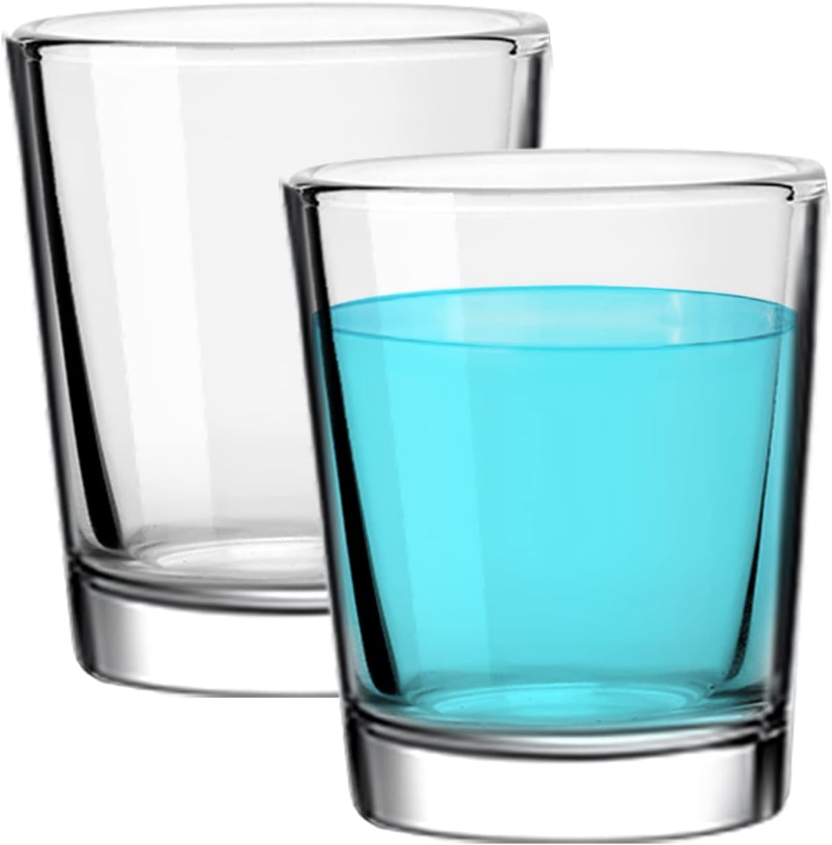 Shot Glass,0.8 oz Mini Shot Glasses with Heavy Base,Small Shot Glass Set of 2,Medicine Cups Reusable Mouthwash Cups for Bathroom,Drinking Glass for Wine Tequila Vodka Whiskey