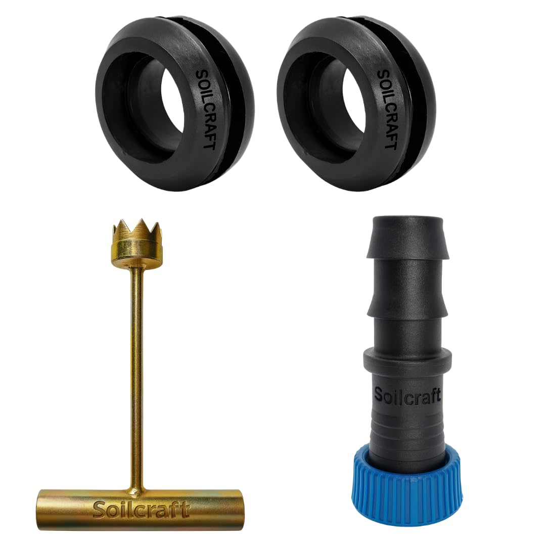 16mm Metal Drill tool-1 pcs| Pepsi Takeoff Connector -10 pcs| Open Grommet-10 pcs for Drip irrigation pipe/pepsi(inline) Pipes Accessories combo