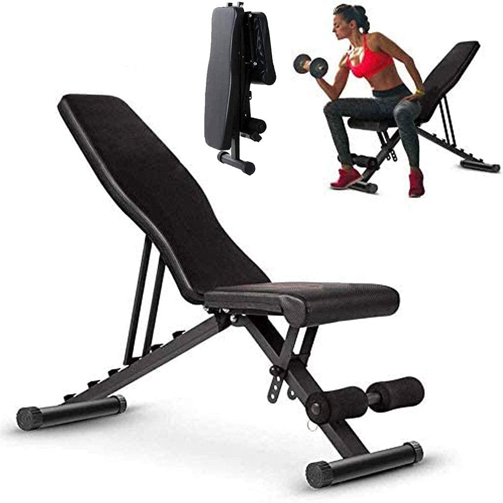 SaryEdge Weights Bench Fitness Dumbbell Bench Folding Weight Bench, Adjustable Strength Training Bench, Dumbbell Stool, Multifunctional Weightlifting Bed For Full Body Exercise,