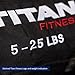 Titan Fitness 5-25 LB PRO Strongman Sandbags, Double Layer, 1050D Cordura, Black, Carry Home Gym Training