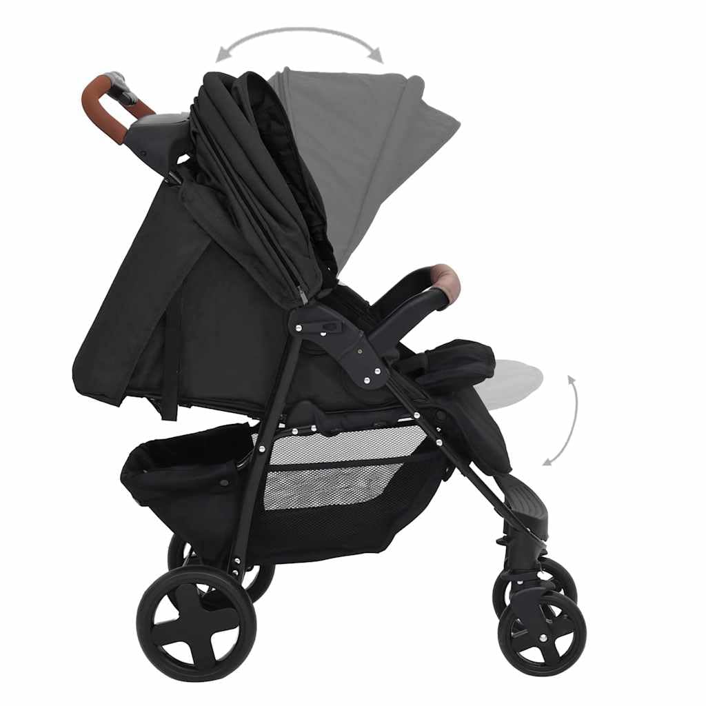 Passeggino combinato 3 in 1, telaio in acciaio, pieghevole, con ovetto, per neonati