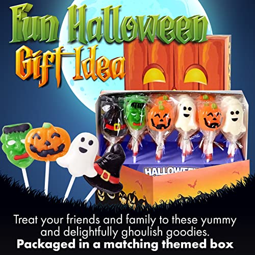 Fusion Select Candy Lollipops - Halloween Suckers - Trick or Treat Candies for Kids - Frankenstein's Monster, Jack o Lantern, Ghost & Witch Hat Sweets - Individually Wrapped - 30 Per Box - image 7