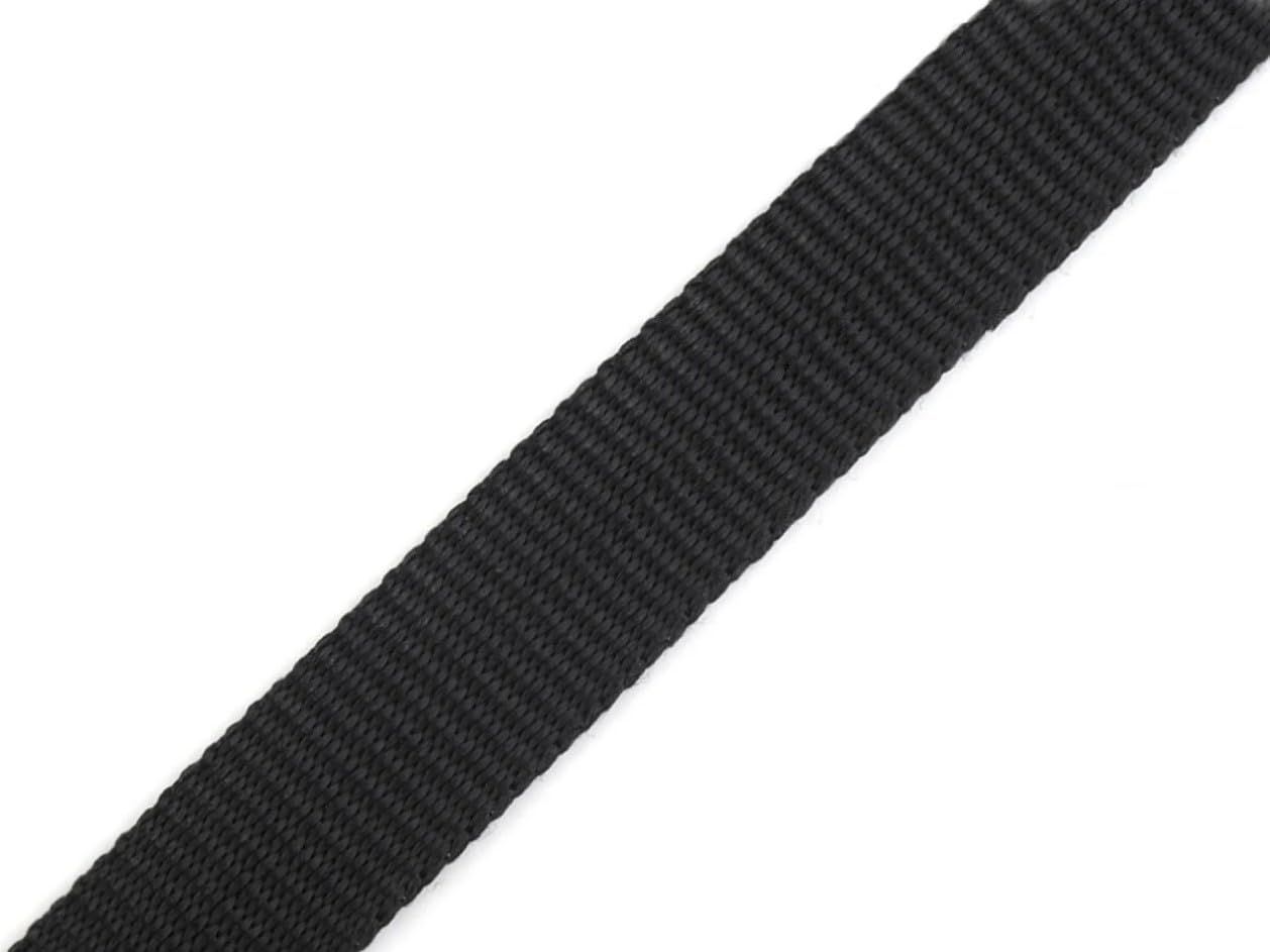 cyclingcolors 15mm Wide Polypropylene Webbing Strap 25 Metres Rope for Backpacks, Furniture, Chairs, Haberdashery, Clothing, Black