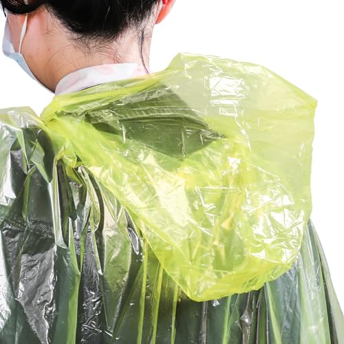 20 Pack Disposable Rain Ponchos for Adults, Clear Plastic Emergency Raincoats with Hood, Individually Wrapped Bulk Rain Ponchos Waterproof Family Pack Camping4
