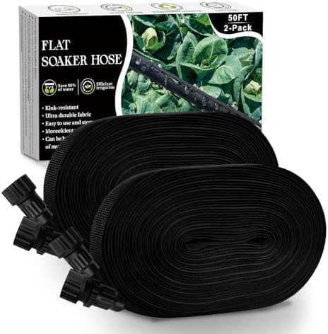 Soaker Hose 100FT, Thickened Flat Soaker Hoses For Garden 100 ft ...