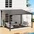 Aoxun 10' x 12' Lean to Gazebo, Hardtop Outdoor Pergola with Sloping Galvanized Steel Roof, Large Wall-Mounted Heavy Duty Awnings for Patio, Backyard, Deck, Porch (Black)