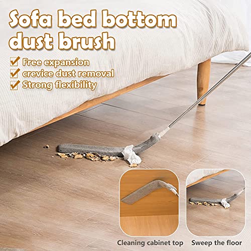 Image of Retractable Gap Dust Cleaner, Under Refrigerator /Sofa Cleaning Tool, Microfiber Gap Duster, Suitable for Underneath Cleaning of Furniture, Fridges, Couch, Bed (25-55 Inch)