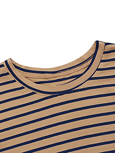 Image of Milumia Women's Elbow Patch Striped High Low Top T-Shirt