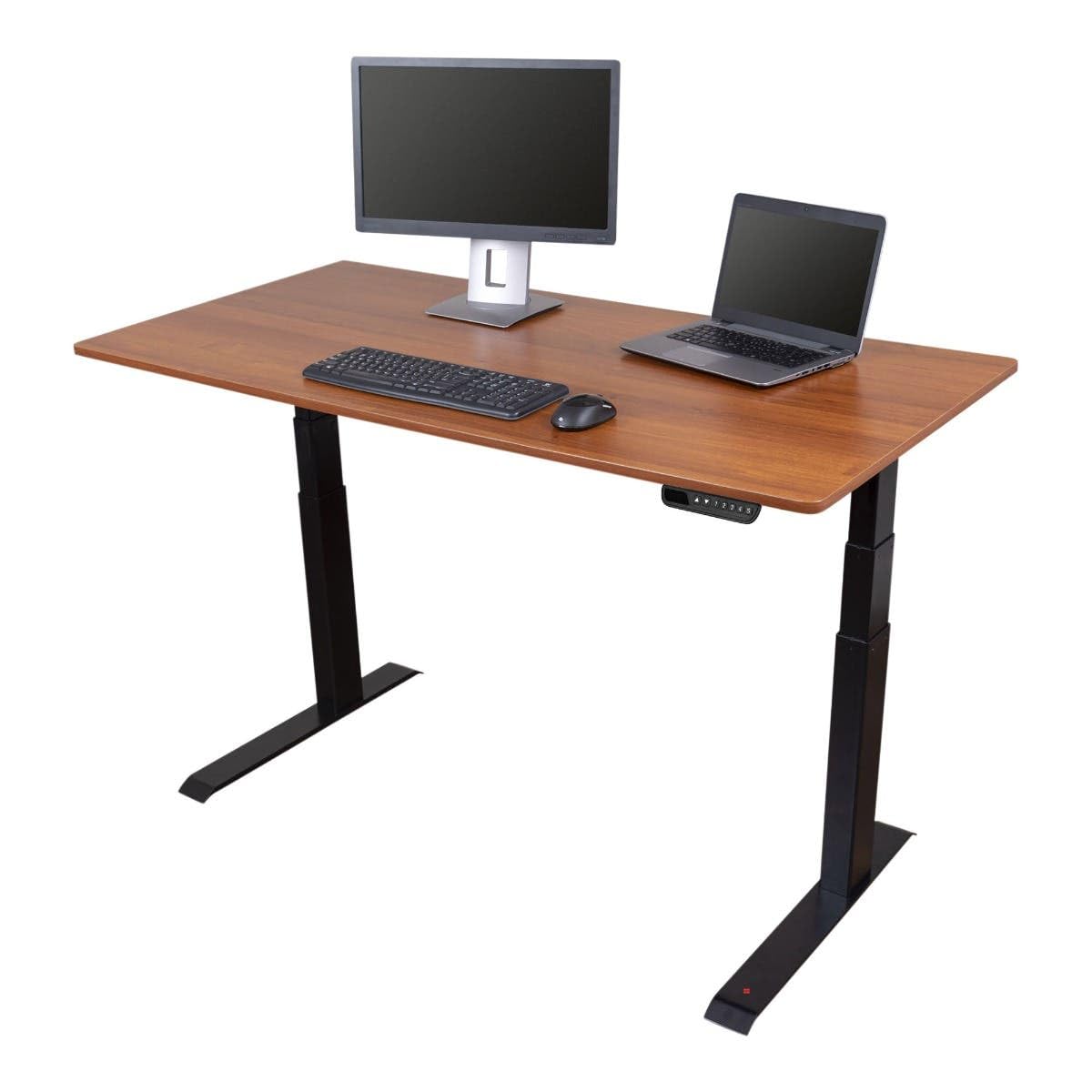Stand Up Desk Store Dual Motor Electric Adjustable Height Standing Desk with EZ Assemble Steel Frame Black Frame