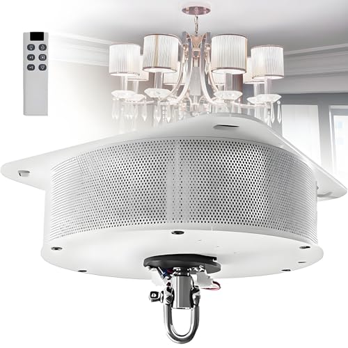 Electric Chandelier Hoist Lifter System - Remote Control Pendant Lamp Lifter for Villas, 154LBS Electric Motor Winch Lighting Lifting &amp; Lowering Solution