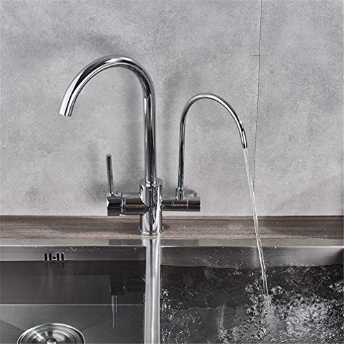 Robinet de cuisine avec purification eau saine et bec pivotant double poignée - 3