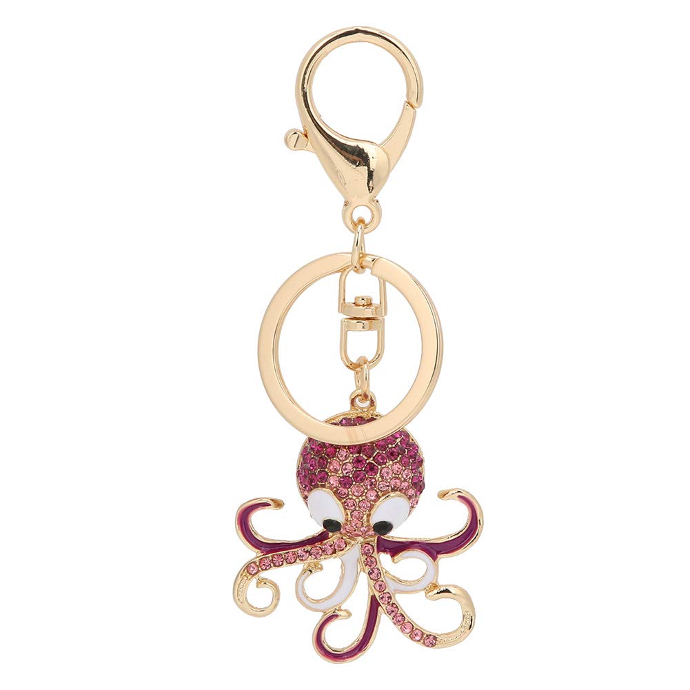 ZerodisCute Octopus Pend Keychain Ring Keychain Pend Bag Octopus Shap Rhinestone Key Women Crystal Rhinestone Bag Pend Car Keyring Charm Ornament Handbag Decoration