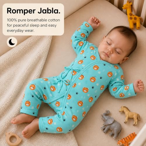 Image of The Mom Store Baby Romper Jabla Style For Boys And Girls | Cotton | Soft Infant Bodysuit | Trendy Stylish Sleepwear For Newborn Baby | Printed | Unisex Comfortable Everyday Baby Wear