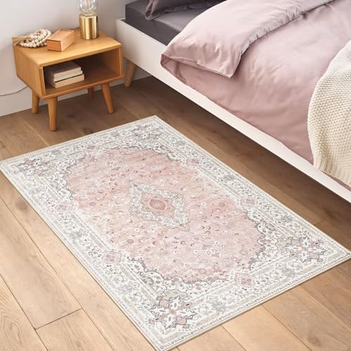 Tapete decorativo Brakki 2x3 Floral rosa lavable miniatura 3