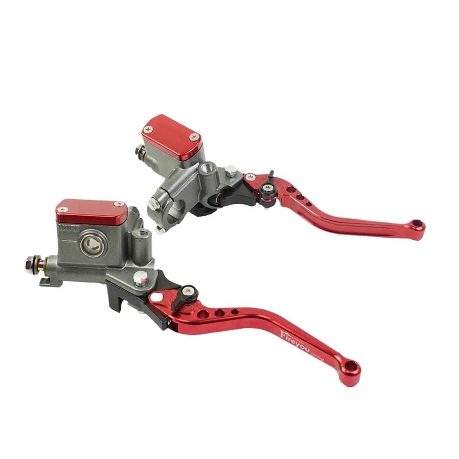 Hguvsjd 14mm Piston Universal Motorcycle Master Cylinder Lever Brake Hydraulic Clutch Pump 1 Pair Motorcycle Brake Lever(Red Longer)